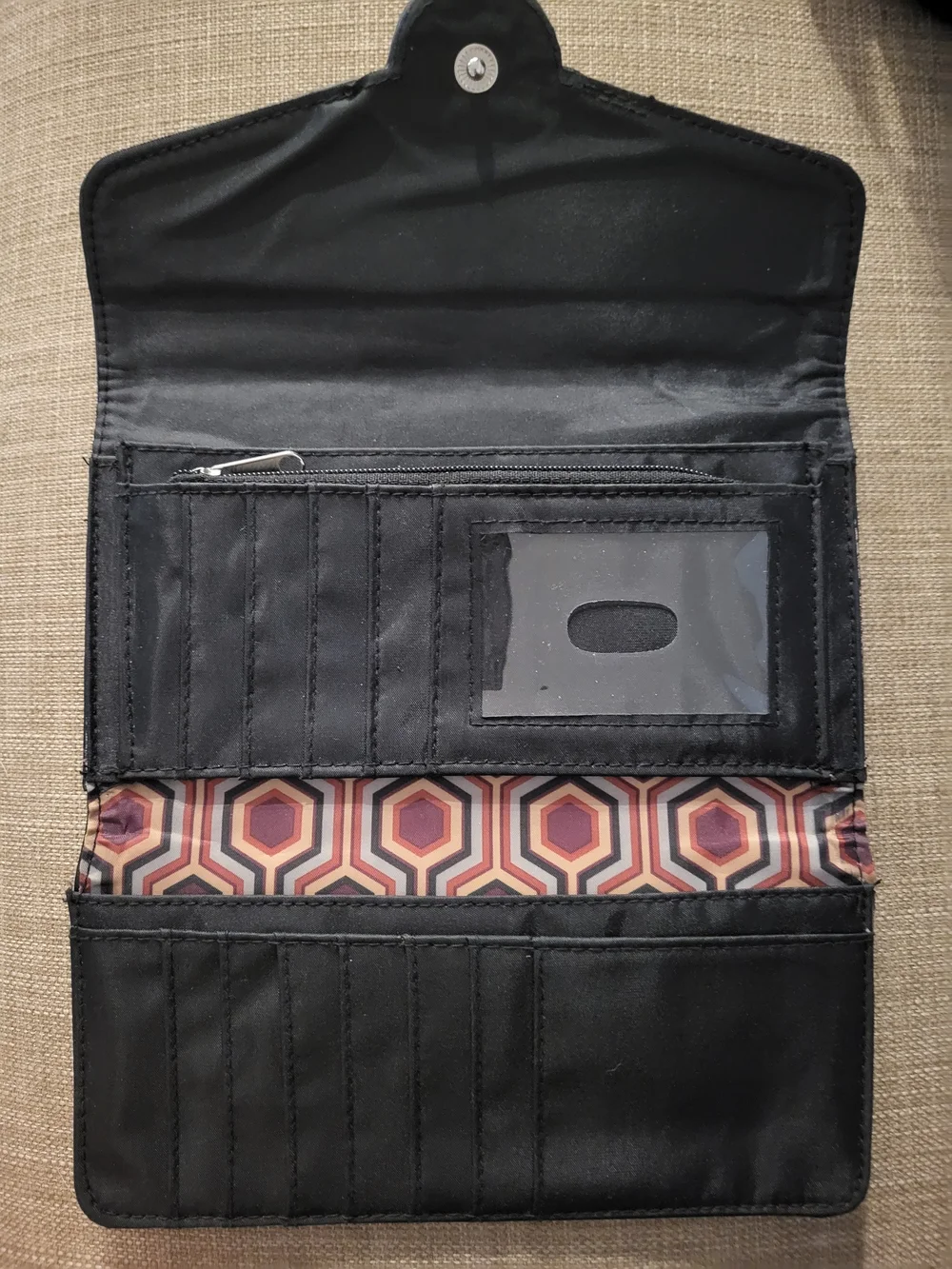 Franxo Sarto Black Leather Studded Wallet Clutch